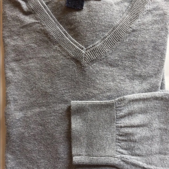 French Connection V-Neck Men Sweater Cotton M Long Sleeve Gray - Picture 7 of 11